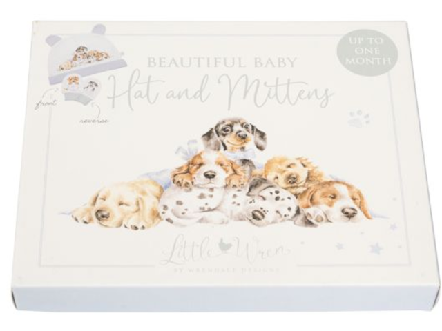 Kleine Pfoten Mützen- und Fäustlingsset `little paws` - 0