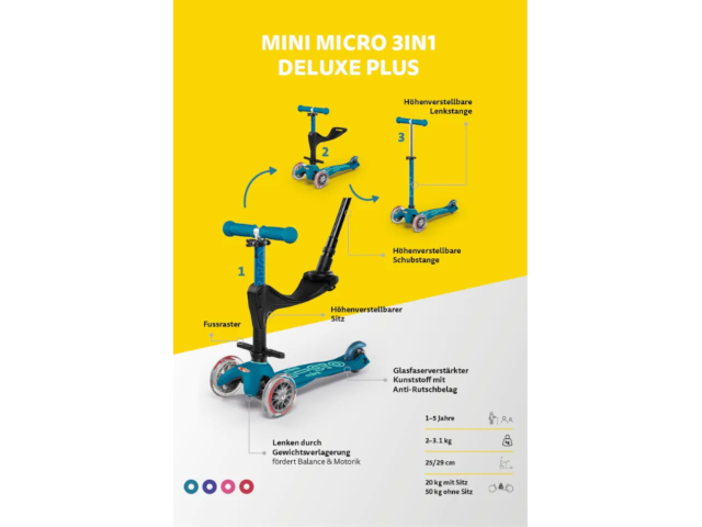 Mini Micro 3in1 Deluxe Plus Pink - 1