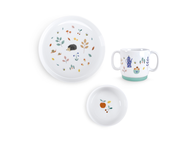 Kindergeschirr Set Porzellan Igel