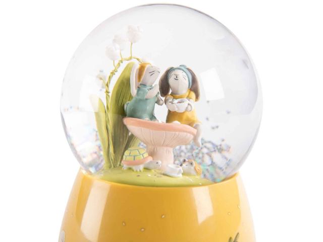Schneekugel mit Musik - Trois petits Lapins - 0