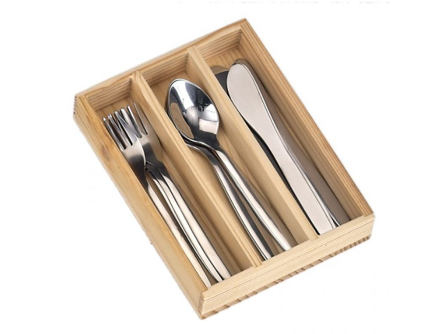 Besteck Edelst.,12-tlg., Holzk.