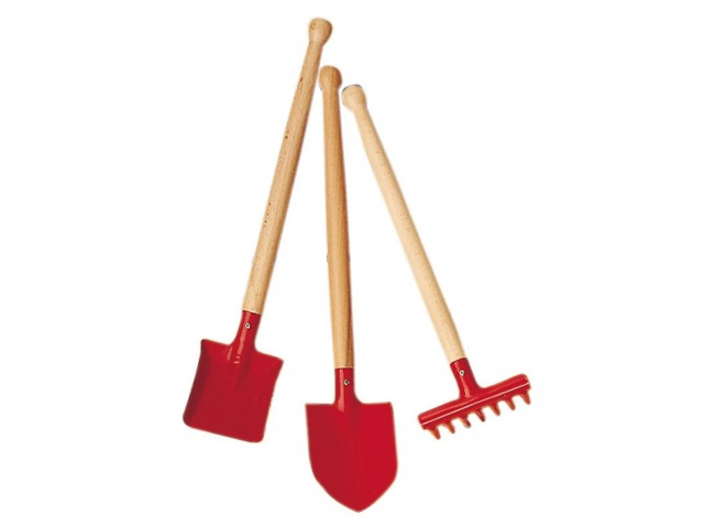 Gartengeräte-Set 3-tlg. 39cm, rot