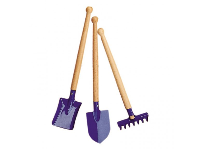 Gartengeräte-Set, 3-tlg, 39 cm, blau