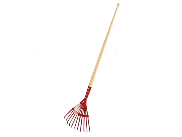 Laubrechen, 11 Zinken, Stiel 70*cm rot