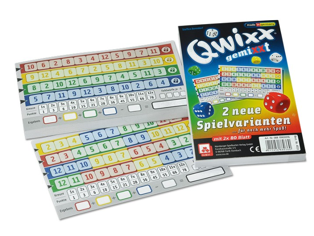 Qwixx gemixxt - Zusatzblöcke 2x80 Blatt (d)