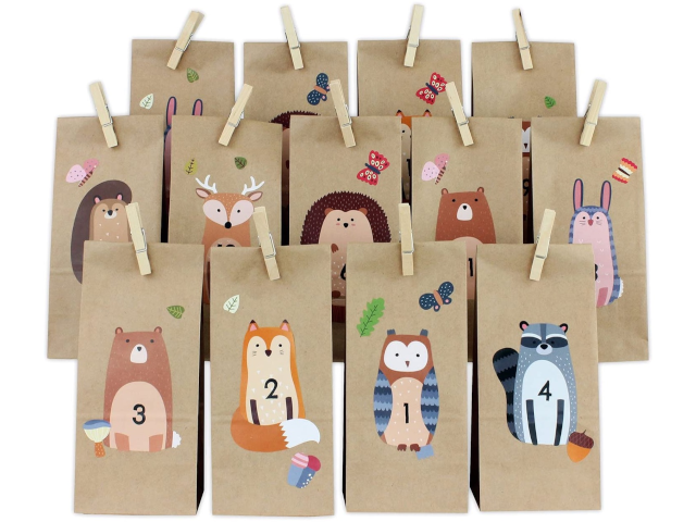 Adventskalender Waldtiere zum Aufkleben