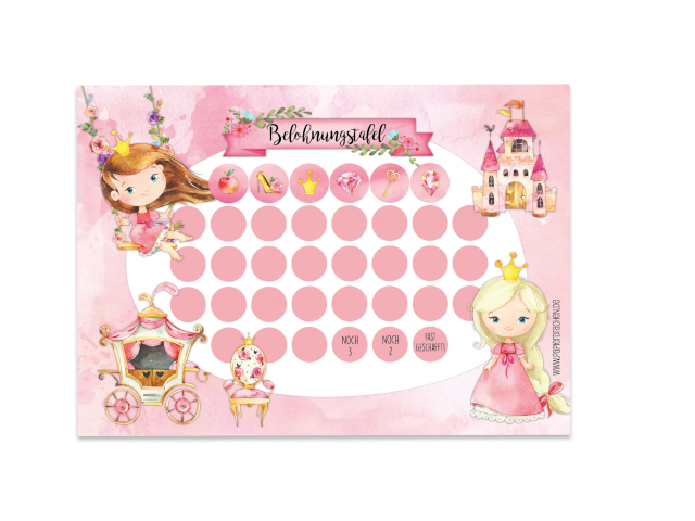 Belohnungstafel Motiv Prinzessin