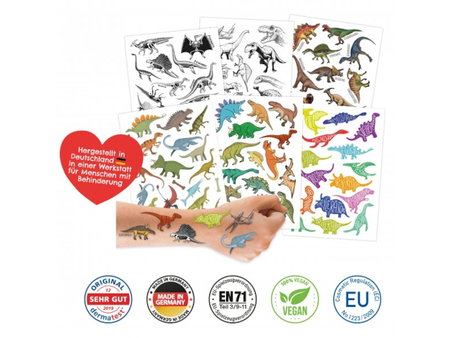 100 Kindertattoos zum Aufkleben – Dinosaurier