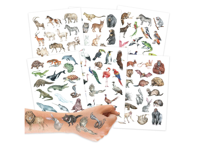Kindertattoos - Tiere der Welt