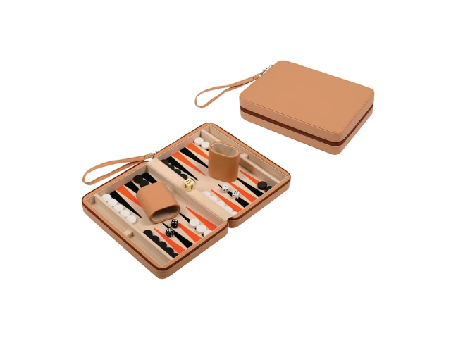 Backgammon Leros, Reise, Kunstleder, magnetisch