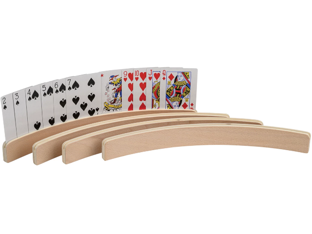 Spielkartenhalter aus Holz - 4er Set - 35 cm
