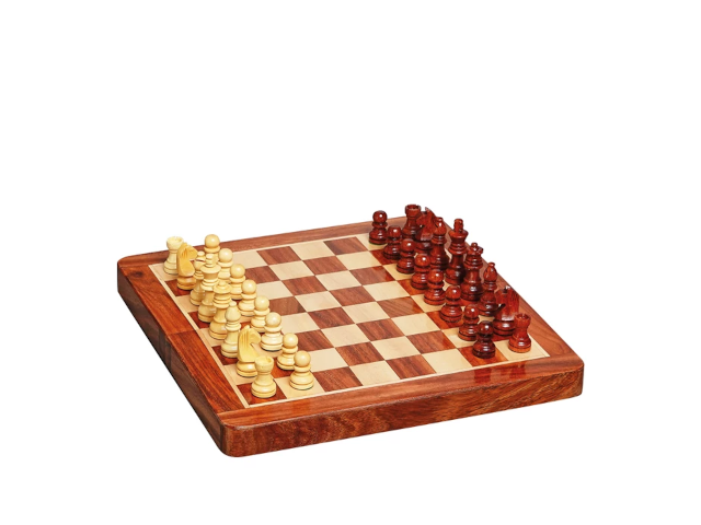 Schach aus Holz 25cm, magnetisch (d)