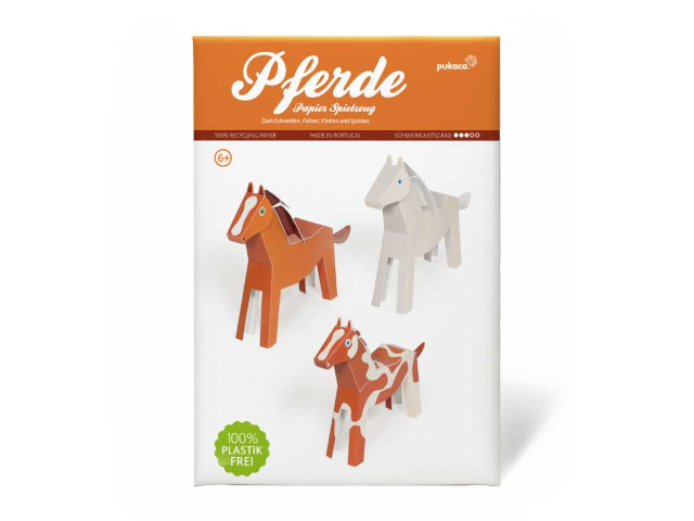 Papierspielzeugset 3 Pferde