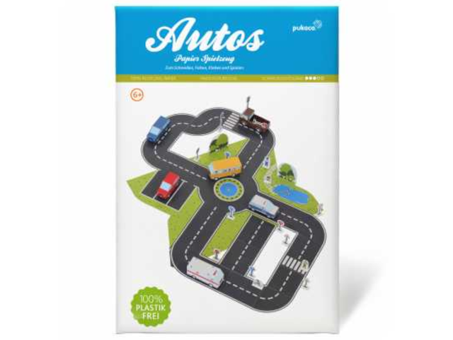 Fahrzeuge auf Strasse Papierspielzeugset
