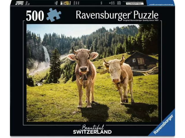 Puzzle 500 Teile: Schweizer Kühe