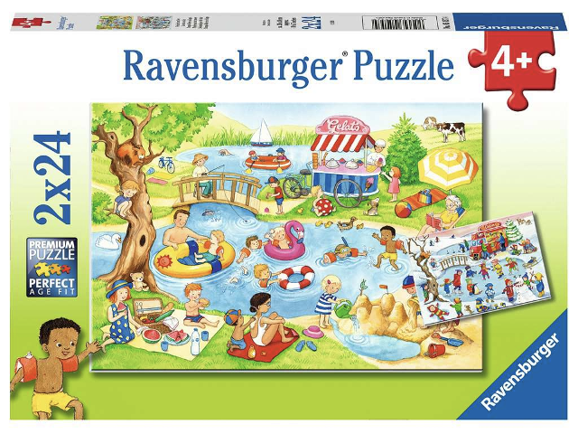 Puzzle 2x24 Teile Freizeit am See