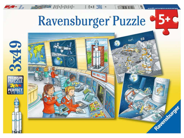 Puzzle 3x49 Teile Auf Weltraummission mit Tom