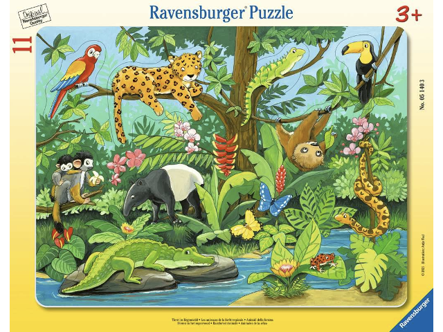 Puzzle 11 Teile Tiere im Regenwald