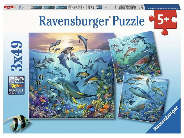 Puzzle 3x49 Teile Tierwelt des Ozeans