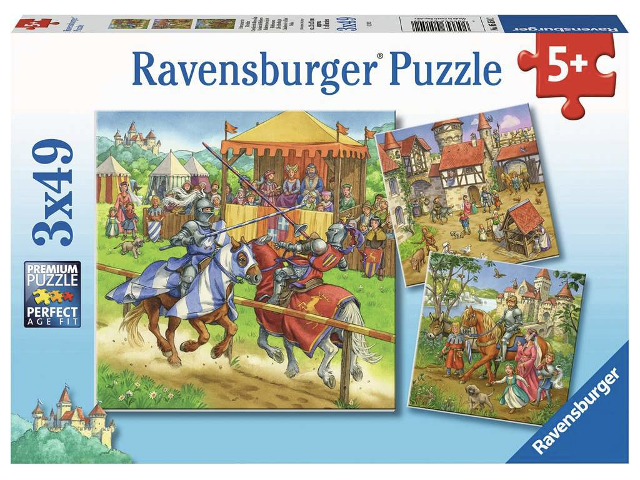 Puzzle 3x49 Teile Ritterturnier im Mittelalter