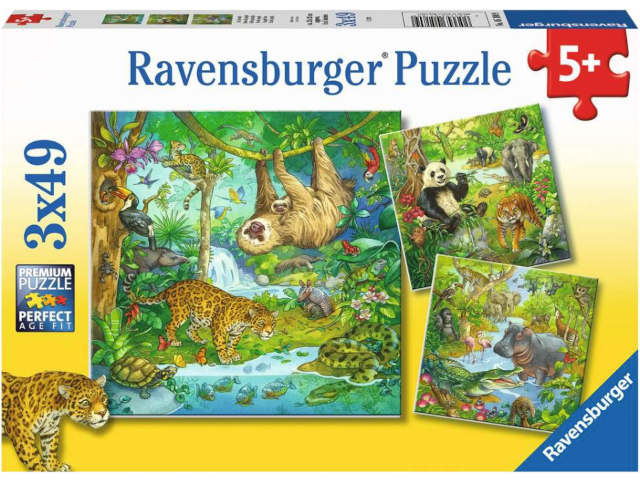 Puzzle Im Urwald 3x49 Teile