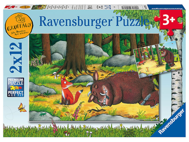 Puzzle: Grüffelo und Tiere desWaldes 2x12 Teile
