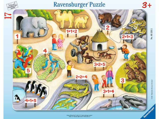 Puzzle 17 Teile Erstes Zählen bis 5