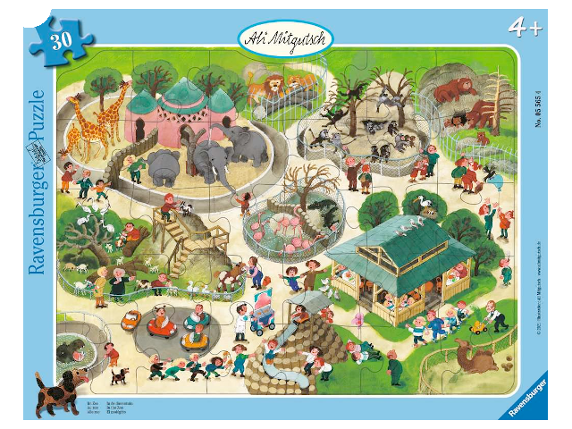 Rahmenpuzzle 30 Teile Ali Mitgutsch: Im Zoo
