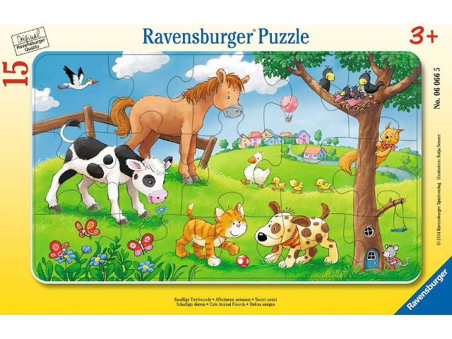Puzzle 15 Teile Knuffige Tierfreunde