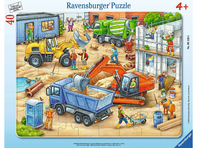 Puzzle 40 Teile Große Baustellenfahrzeuge
