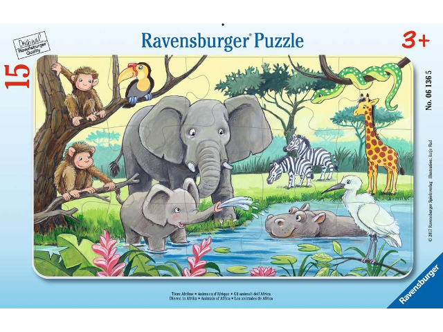 Puzzle 15 Teile Tiere Afrikas