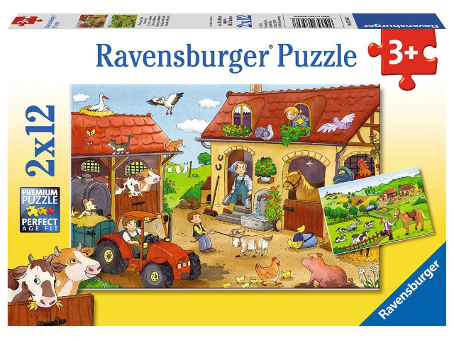 Puzzle 2x12 Teile Fleißig auf dem Bauernhof