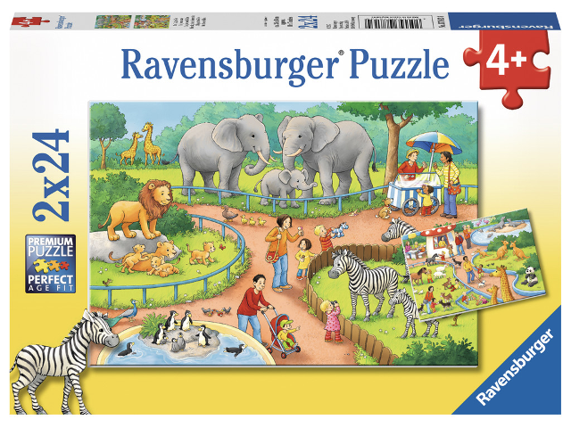 Puzzle 2x24 Teile Ein Tag im Zoo
