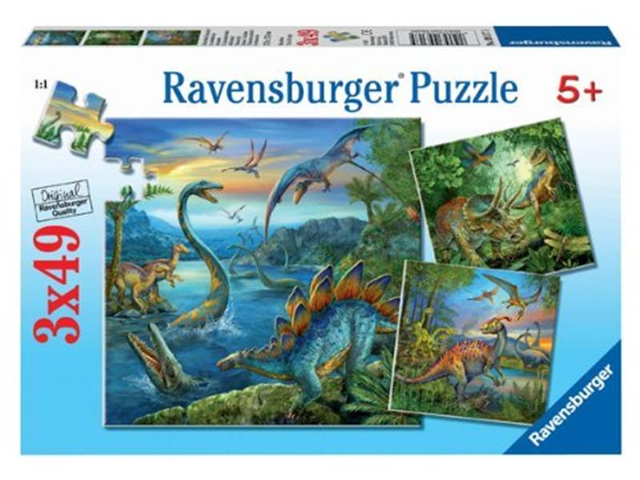 Puzzle 3x49 Teile Faszination Dinosaurier