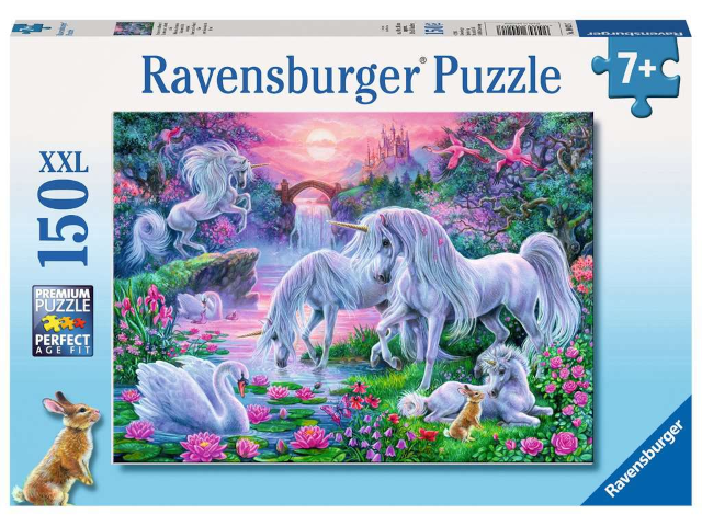 Puzzle 150 Teile: Einhörner im Abendrot