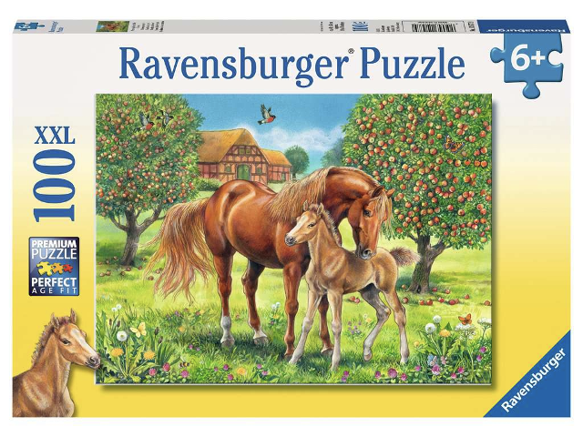 Puzzle 100 Teile Pferdeglück auf der Wiese