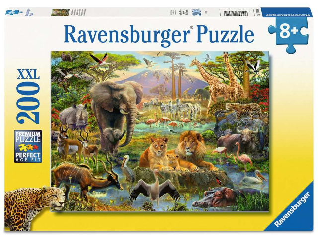 Puzzle 200 Teile: Tiere in der Savanne