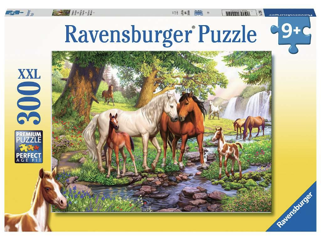 Puzzle 300 Teile Wildpferde am Fluss