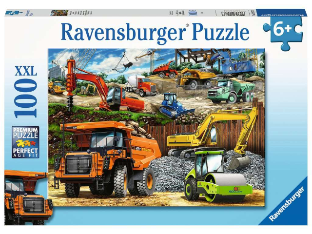 Puzzle 100 Teile: Fahrzeuge auf der Baustelle