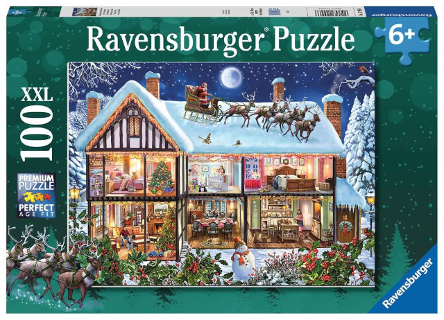 Puzzle 100 XXL Weihnachten zu Hause