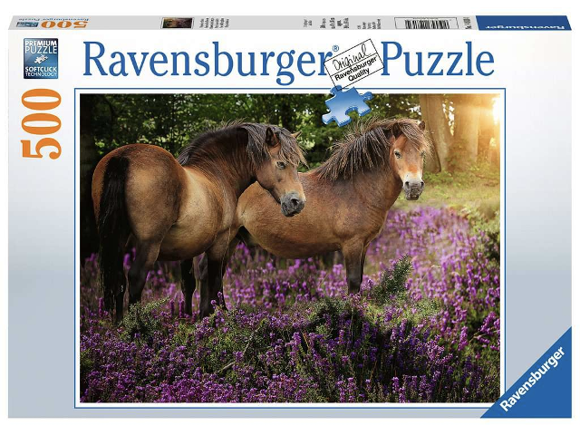 Puzzle 500 Teile Ponys in der Heide