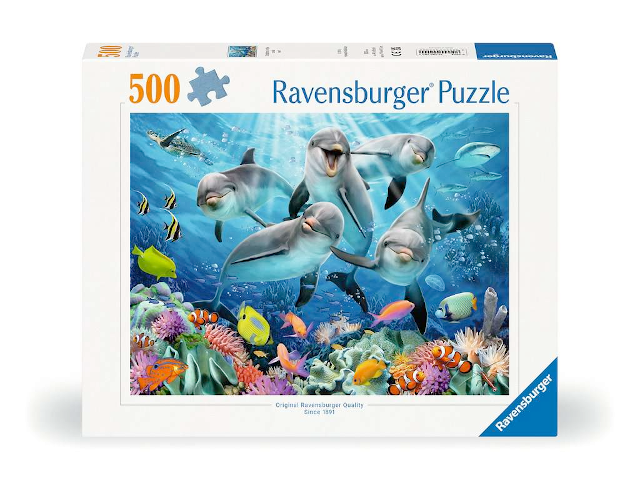 Puzzle 500 Teile Delphine im Korallenriff