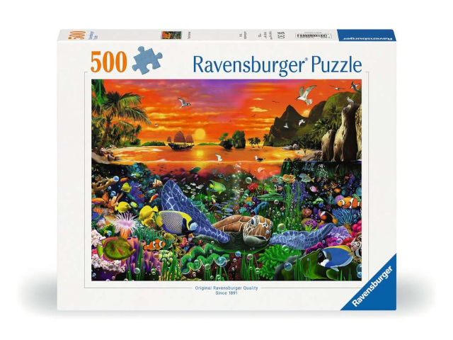 Puzzle 500 Teile Schildkröte im Riff