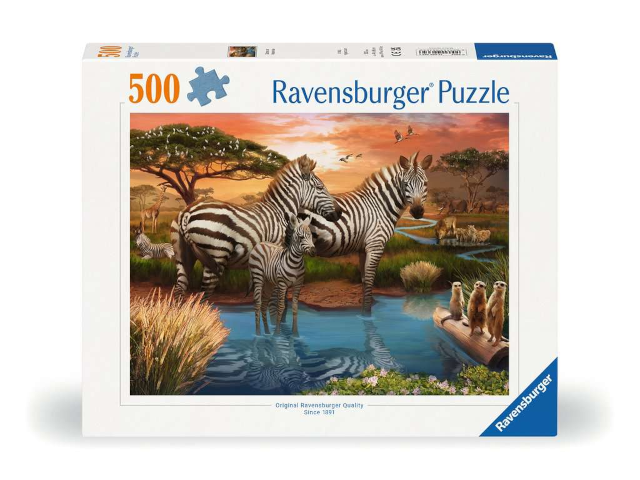Zebras am Wasserloch 500 Teile