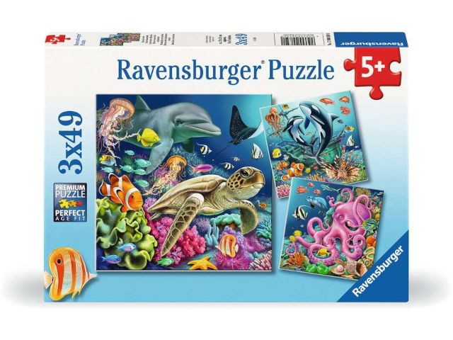 Puzzle 3x49 Teile: Bezaubernde Unterwasserwelt