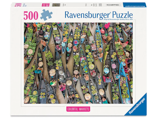 Puzzle 500 Teile: Schwimmender Markt, Indonesien