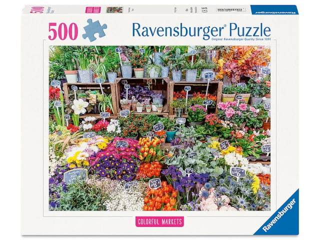 Puzzle 500 Teile: Blumenmarkt, Frankreich