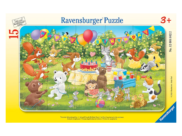 Rahmenpuzzle: Tierische Geburtstagsfeier
