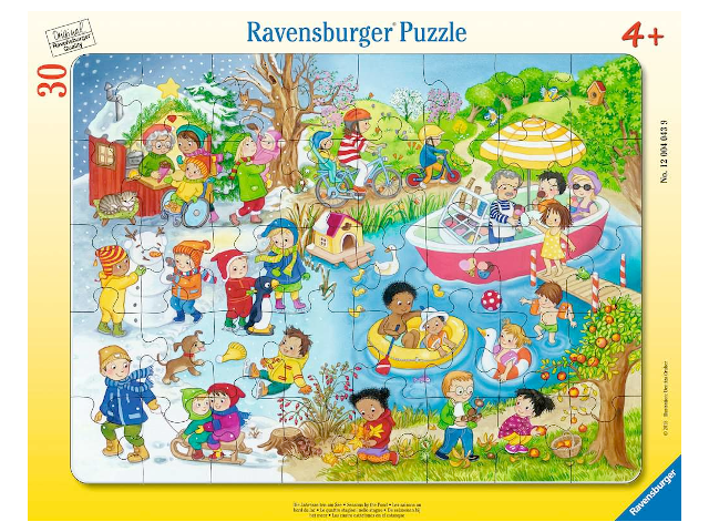Puzzle 40 Teile: Die Jahreszeiten am See