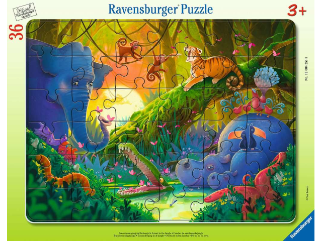 Puzzle 36 Teile: Sonnenuntergang im Dschungel